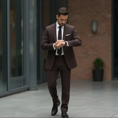 Rich Espresso Two-Button Notch Lapel Suit