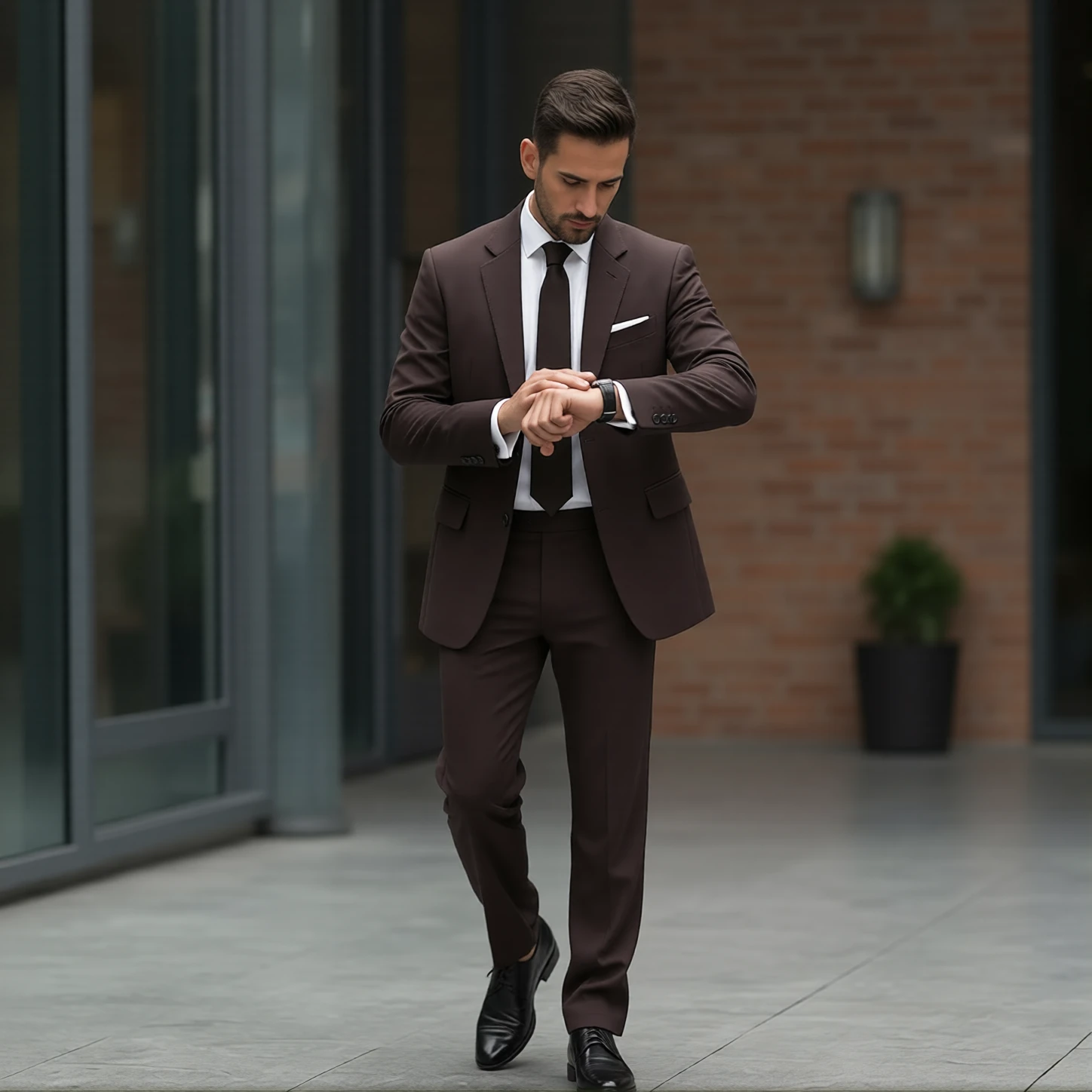 Rich Espresso Two-Button Notch Lapel Suit