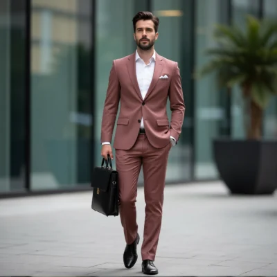 Statement Terracotta Slim Fit Event Suit