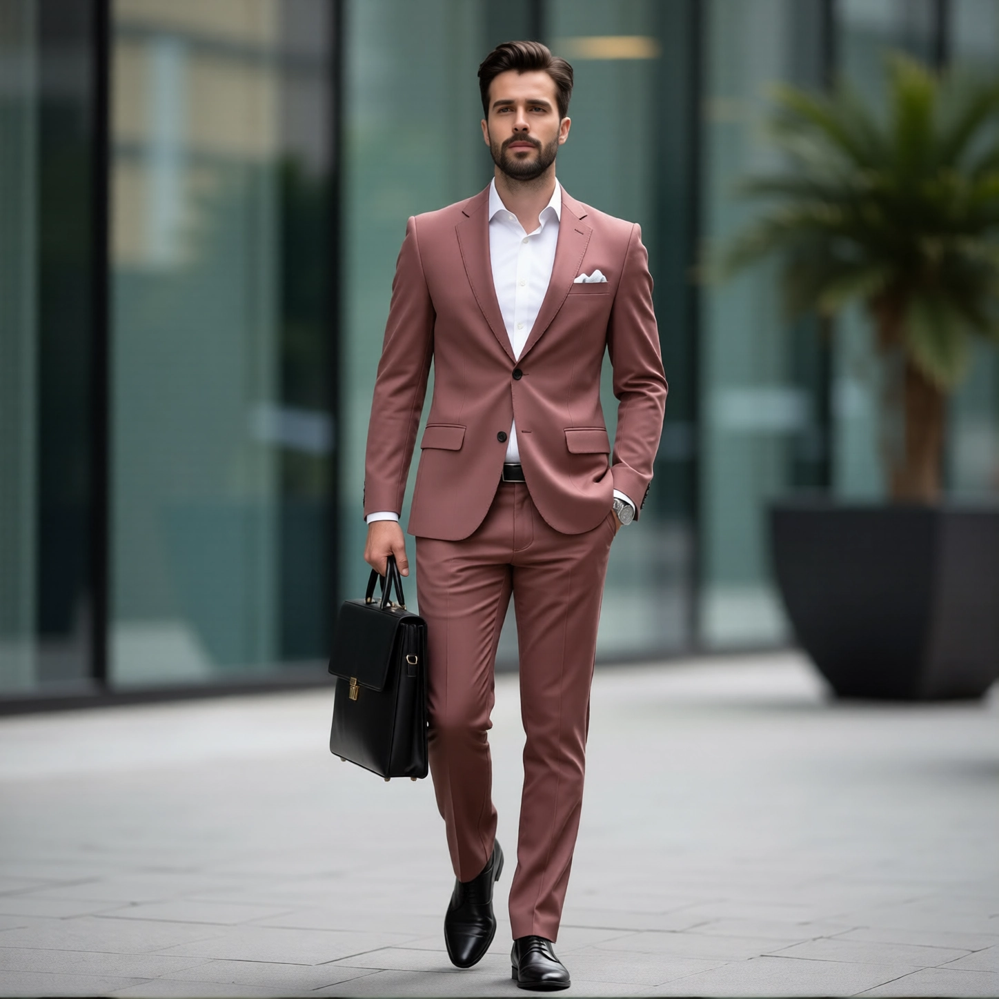 Statement Terracotta Slim Fit Event Suit