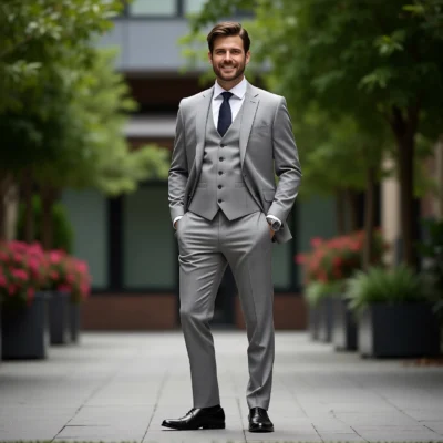 The Eastin Executive: Light Grey Three-Piece Suit
