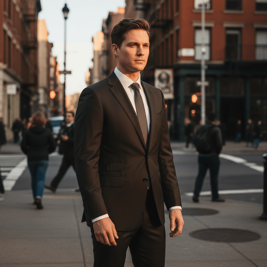 Light Beige Contemporary Two Piece Suit