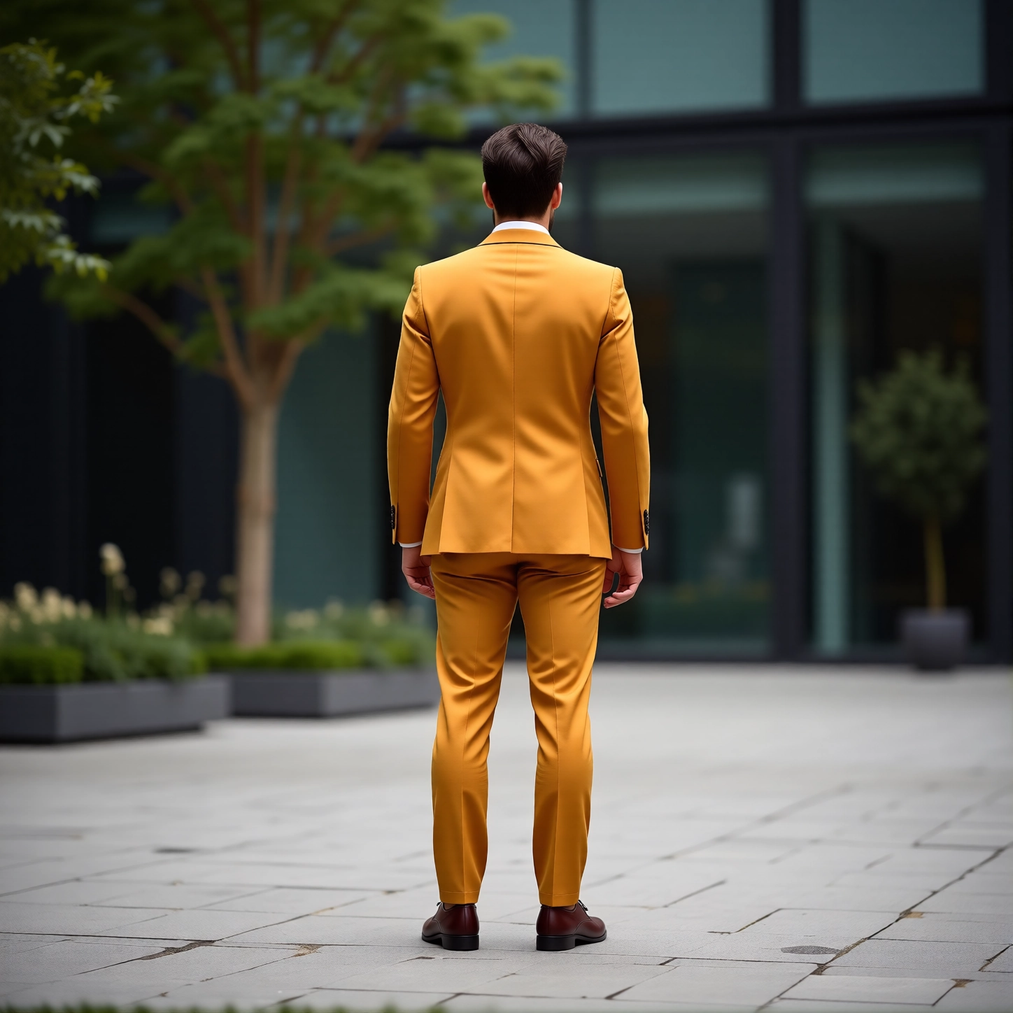 Eastin Slim Fit Mustard Double-Breasted Statement Suit