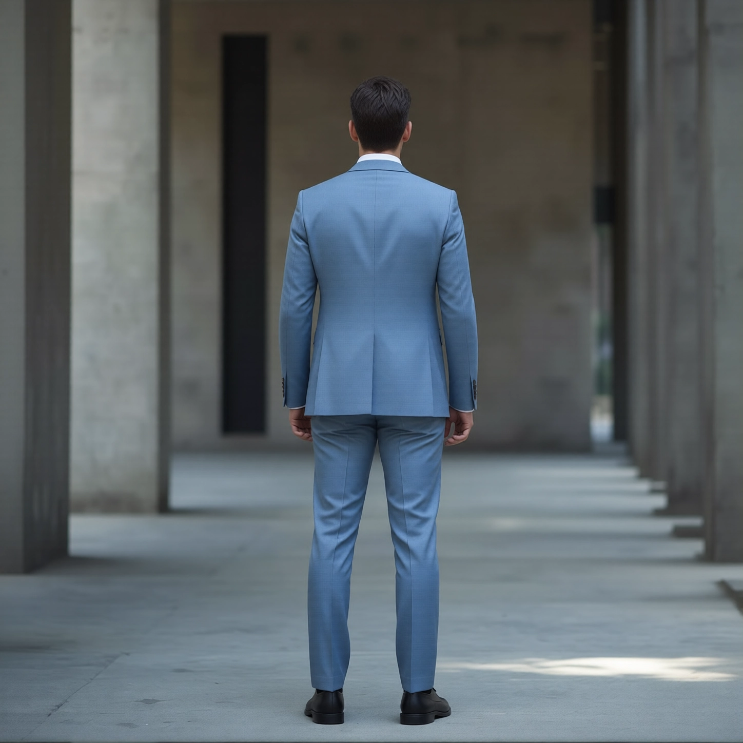 Sky Blue Two-Button Notch Lapel Suit