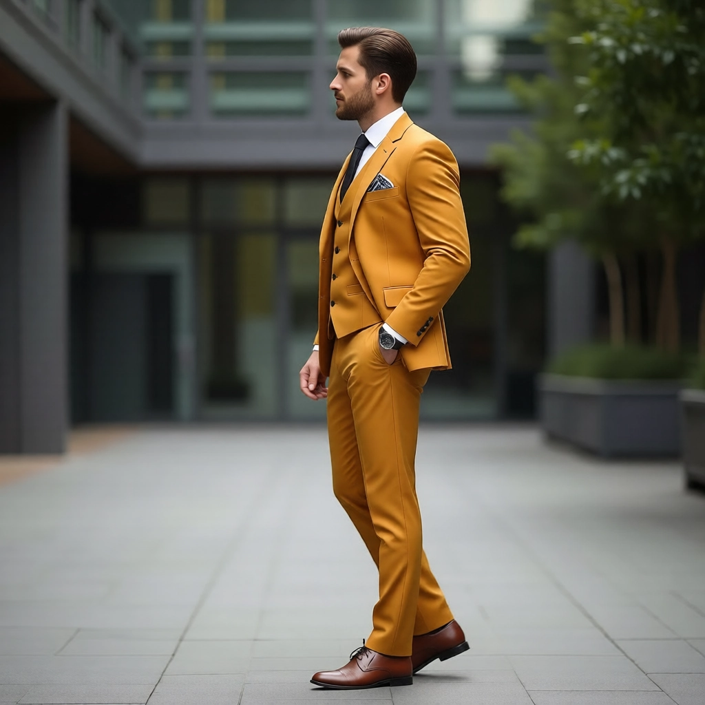 Bold Golden Yellow Wedding & Event Suit