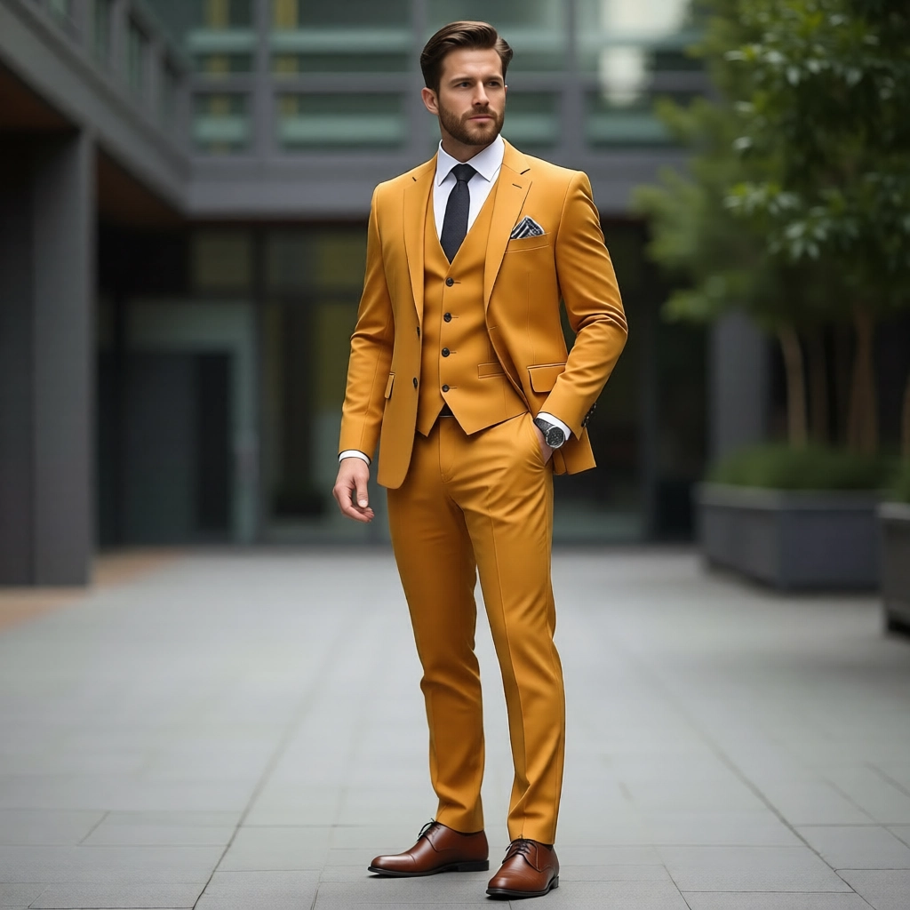 Bold Golden Yellow Wedding & Event Suit