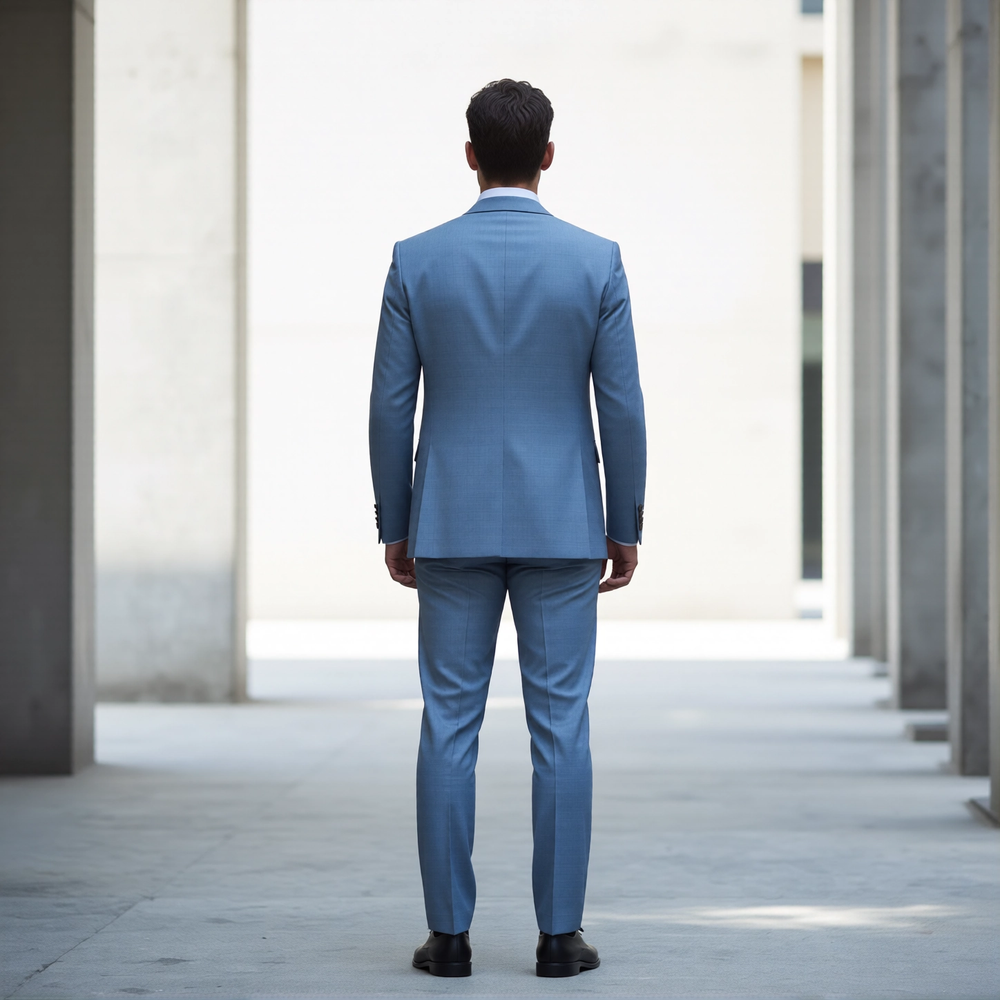 Contemporary Slim Fit Light Blue Vest Suit