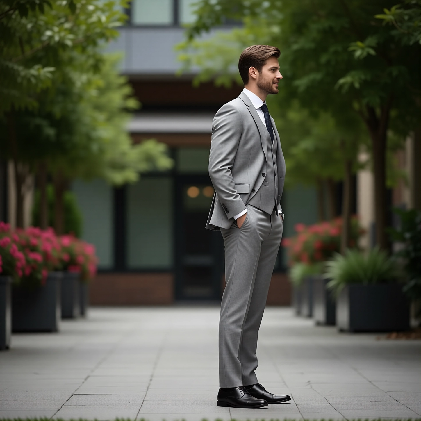The Eastin Executive: Light Grey Three-Piece Suit