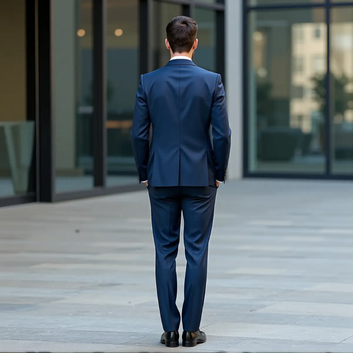 Deep Blue Slim Fit Notch Lapel Vest Suit