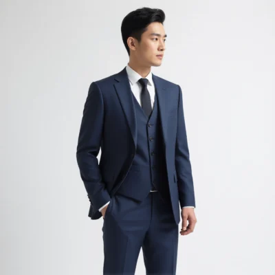 Essential Navy Notch Lapel Three-Piece Suit