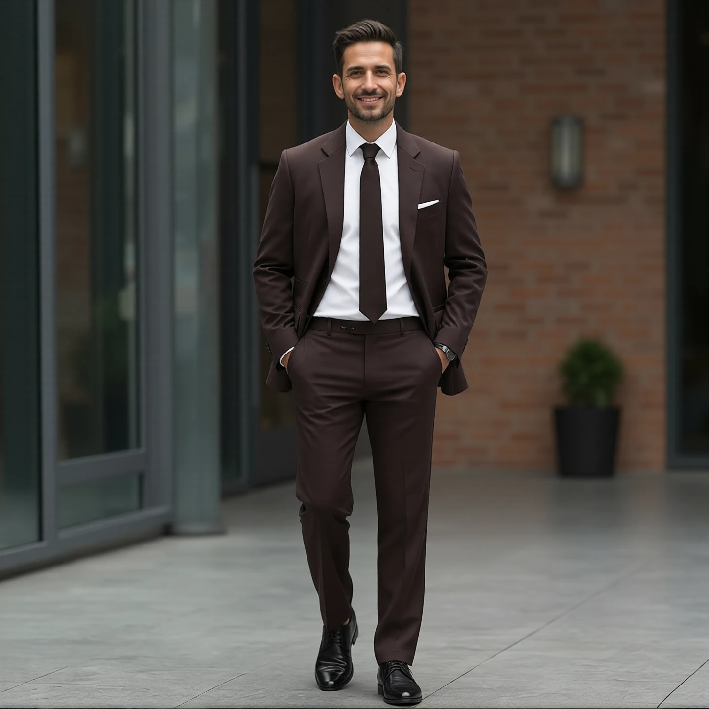 Rich Espresso Two-Button Notch Lapel Suit