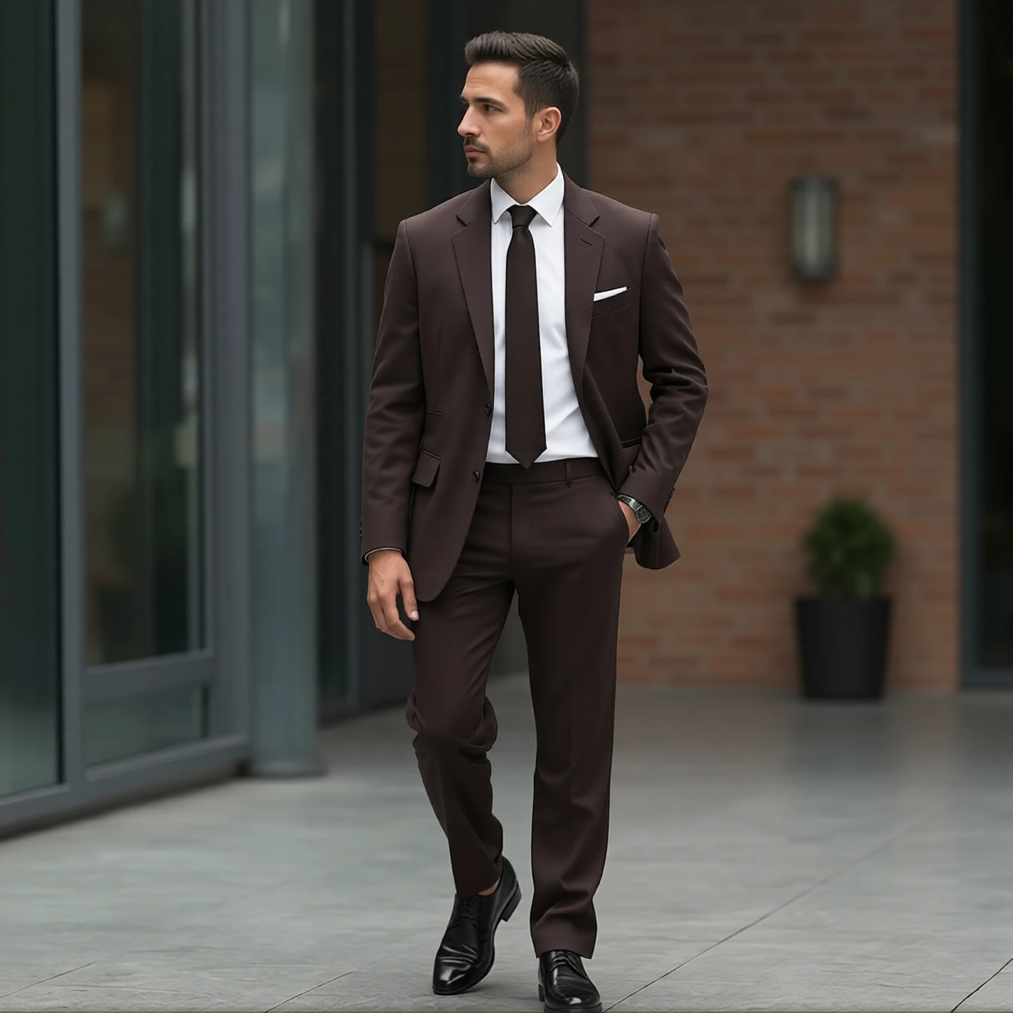 Rich Espresso Two-Button Notch Lapel Suit