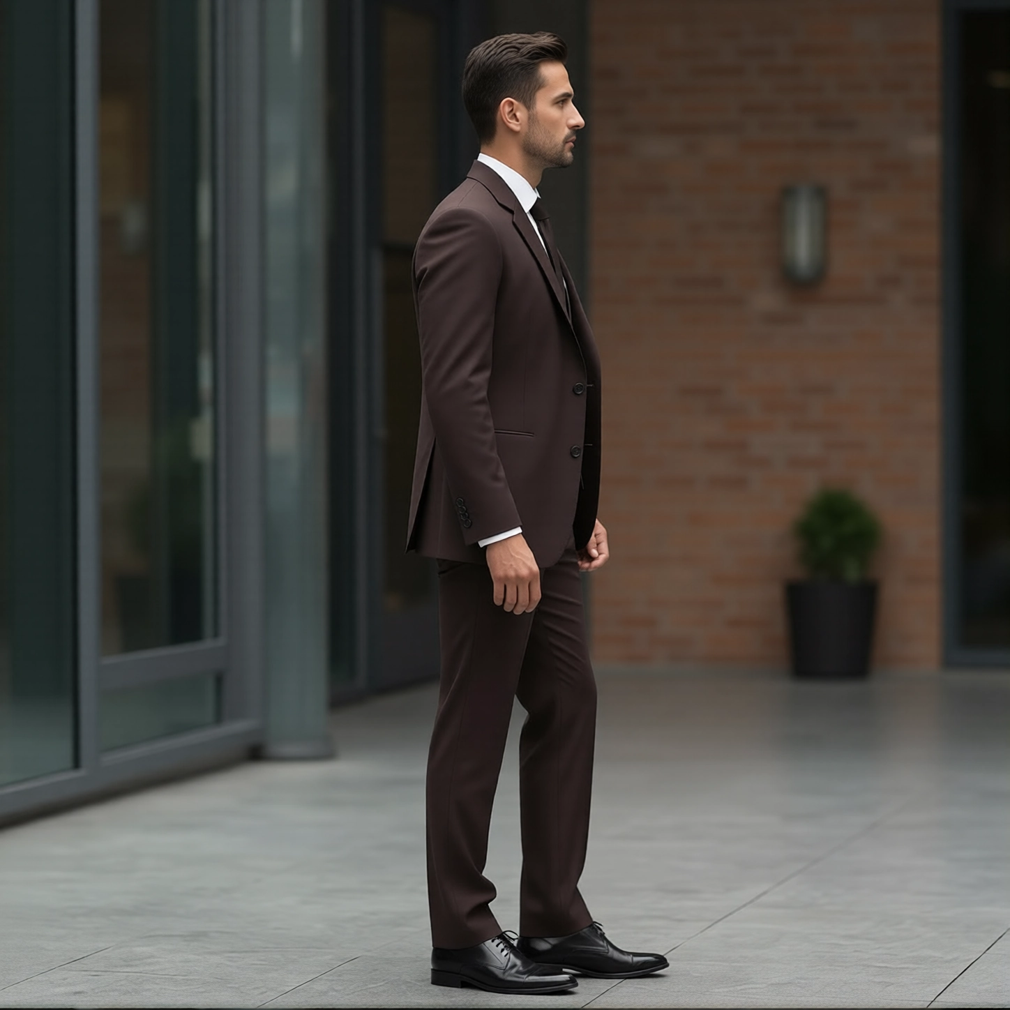 Modern Mocha Three-Piece Business Suit