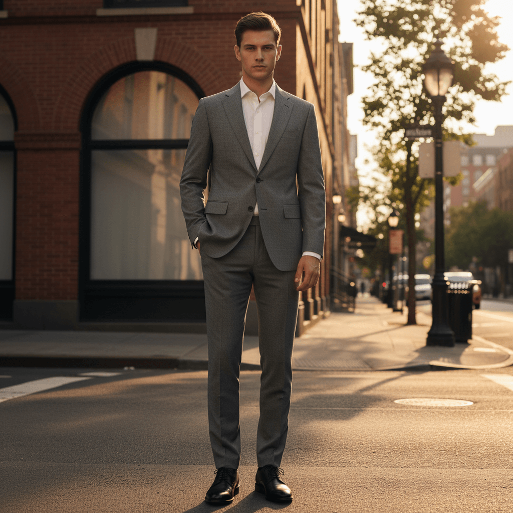 Eastin Slim Fit Ochre Two Piece Statement Suit