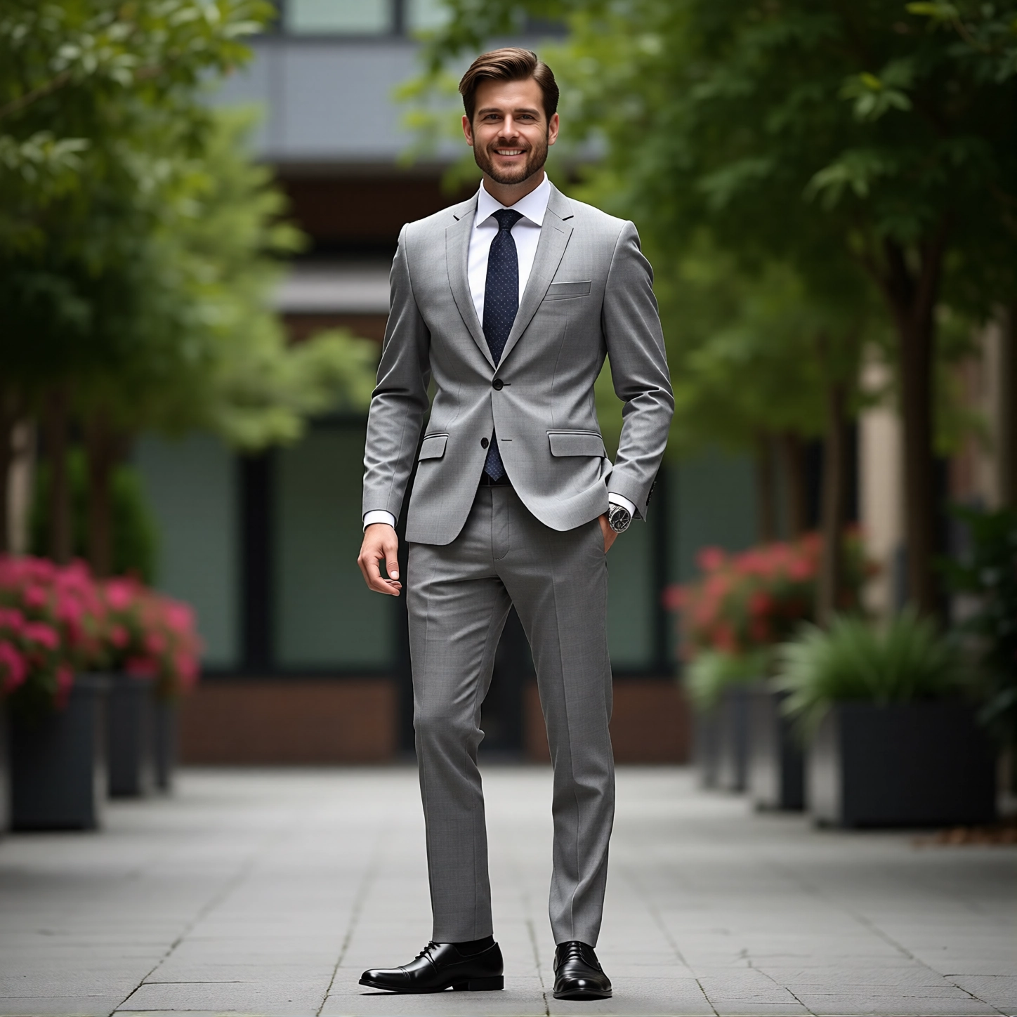 The Eastin Executive: Light Grey Slim Fit Suits