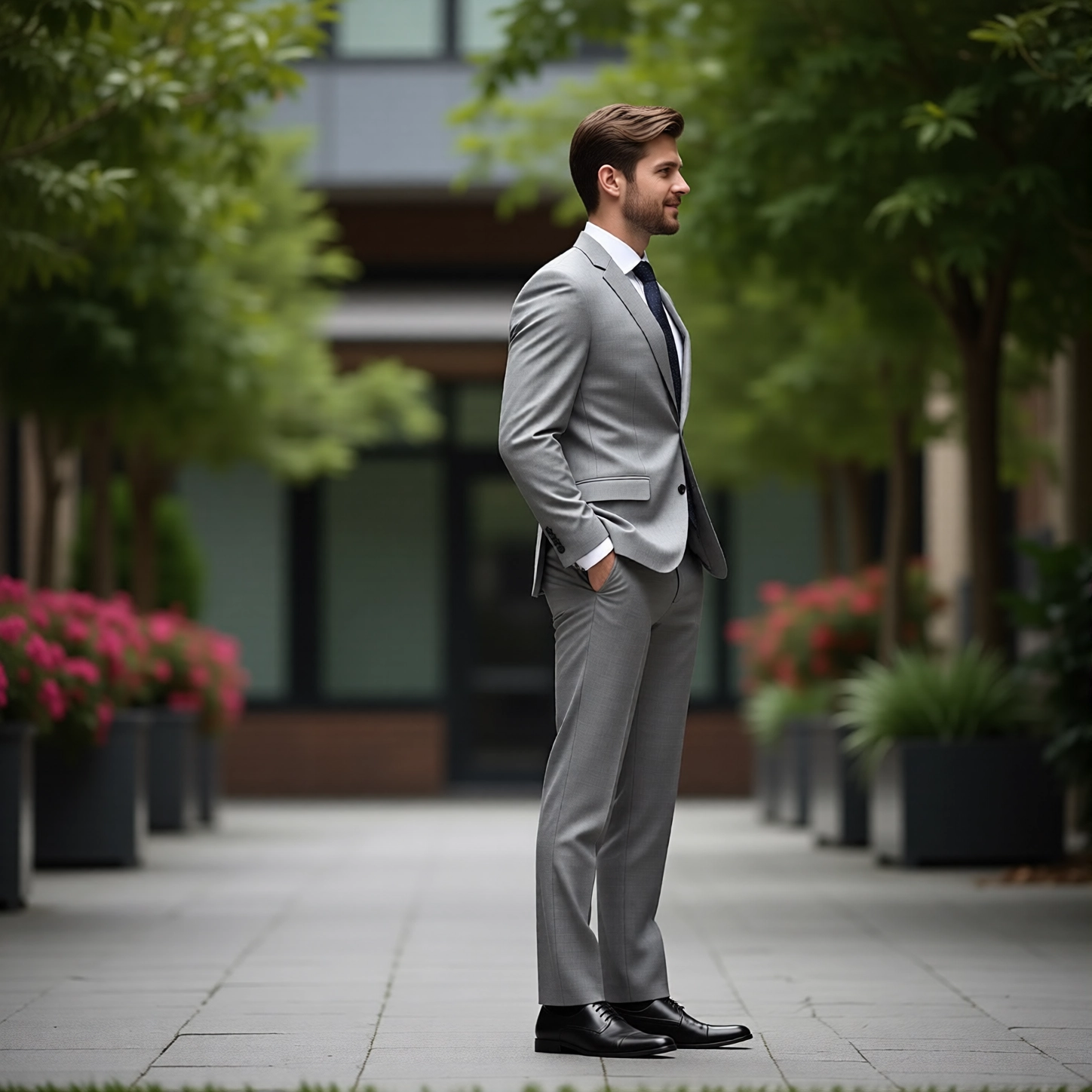 The Eastin Executive: Light Grey Slim Fit Suits