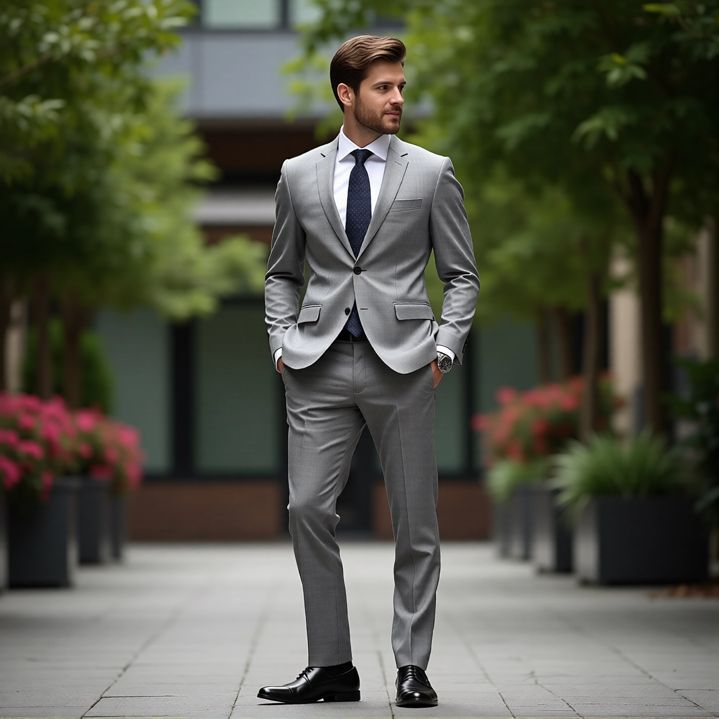 The Eastin Executive: Light Grey Slim Fit Suits