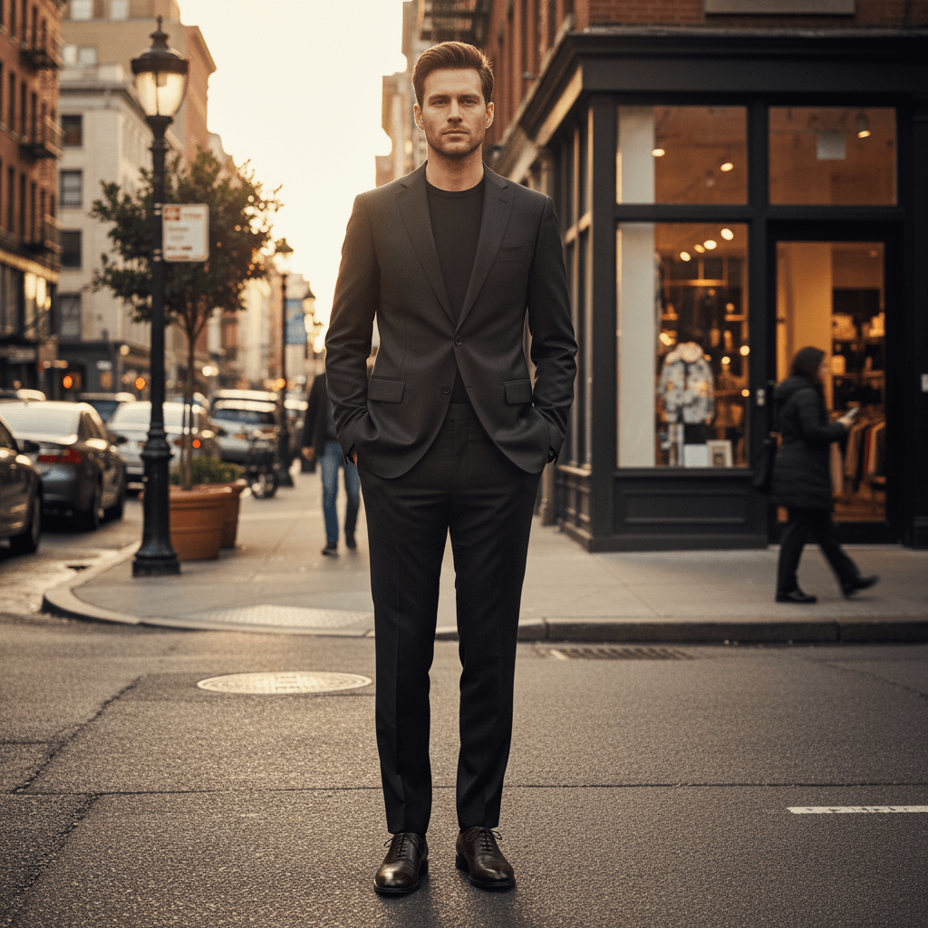 Light Beige Contemporary Two Piece Suit