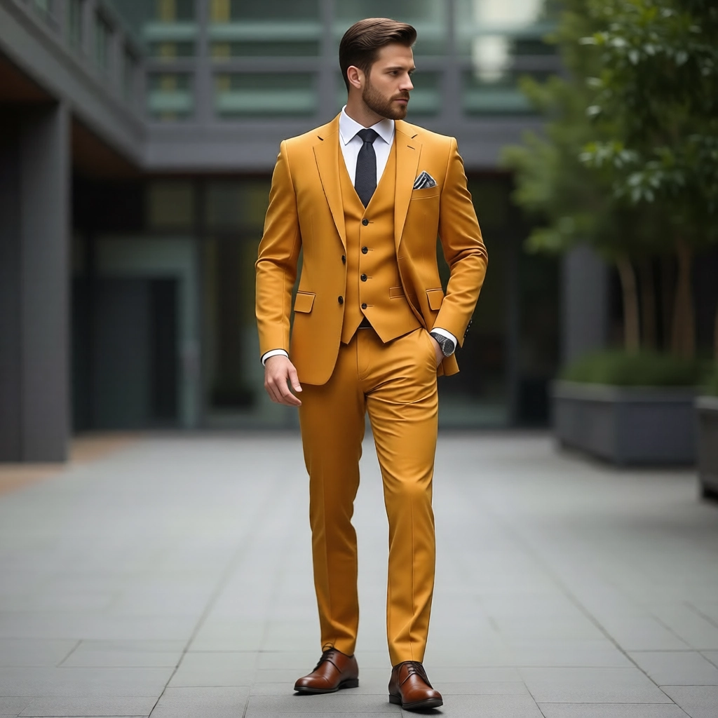 Bold Golden Yellow Three Piece Suit
