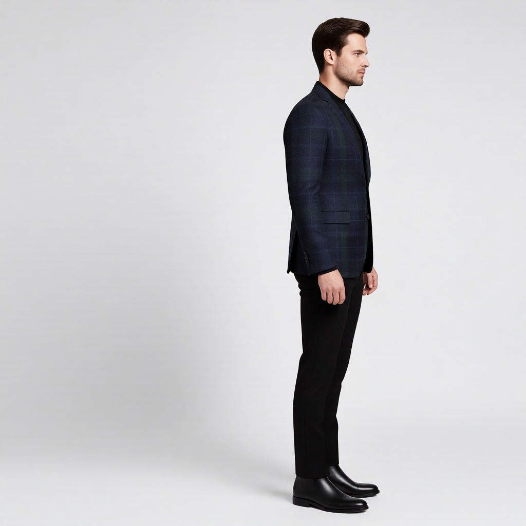 Modern Slim-Fit Navy & Blue Sports Jacket