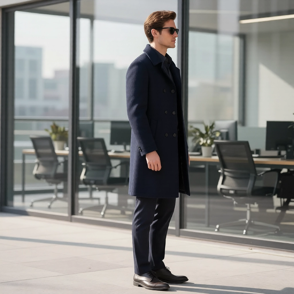 The Mayfair Double-Breasted Overcoat: Classic Taupe Cashmere Blend