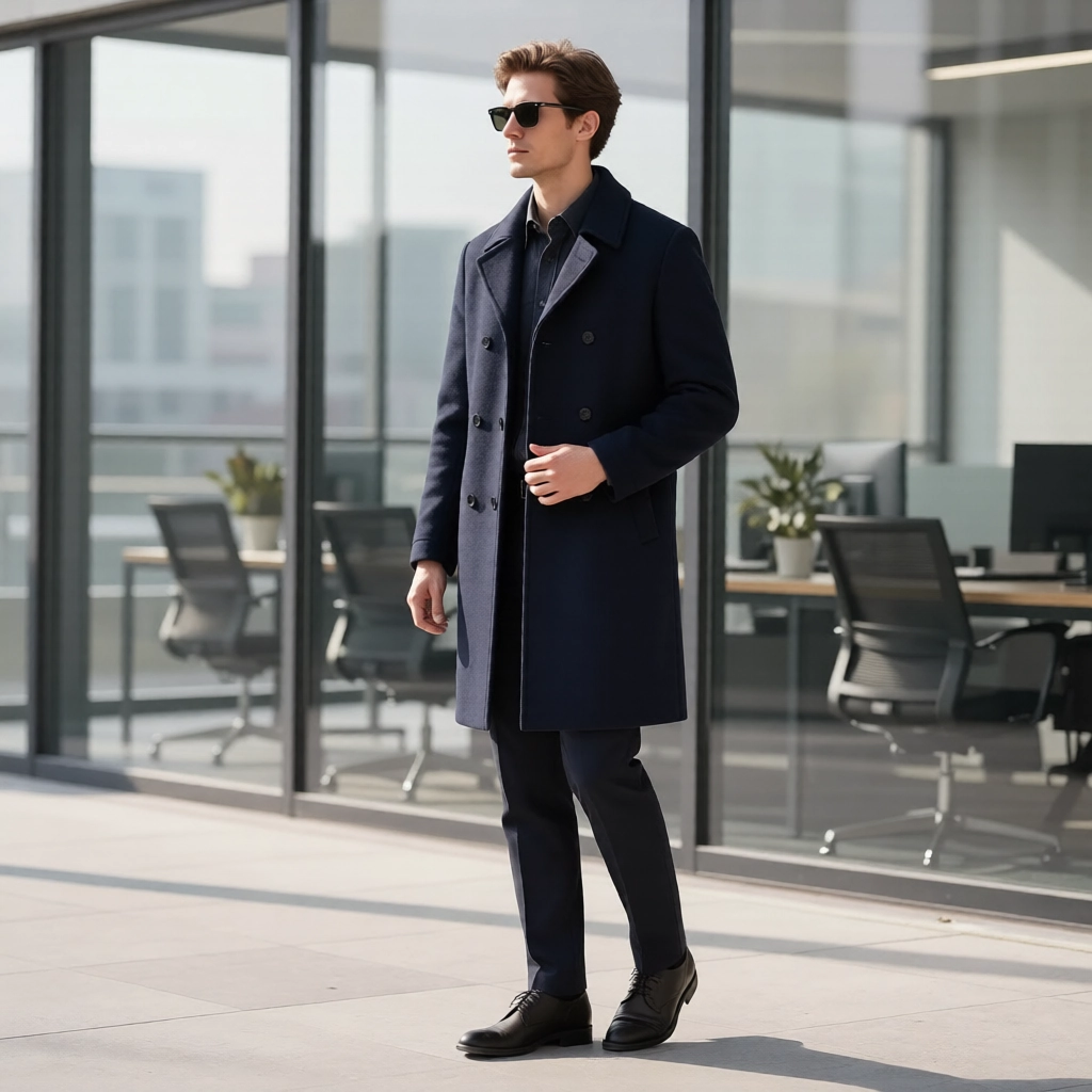 The Mayfair Double-Breasted Overcoat: Classic Taupe Cashmere Blend