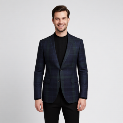 Modern Slim-Fit Navy & Blue Sports Jacket