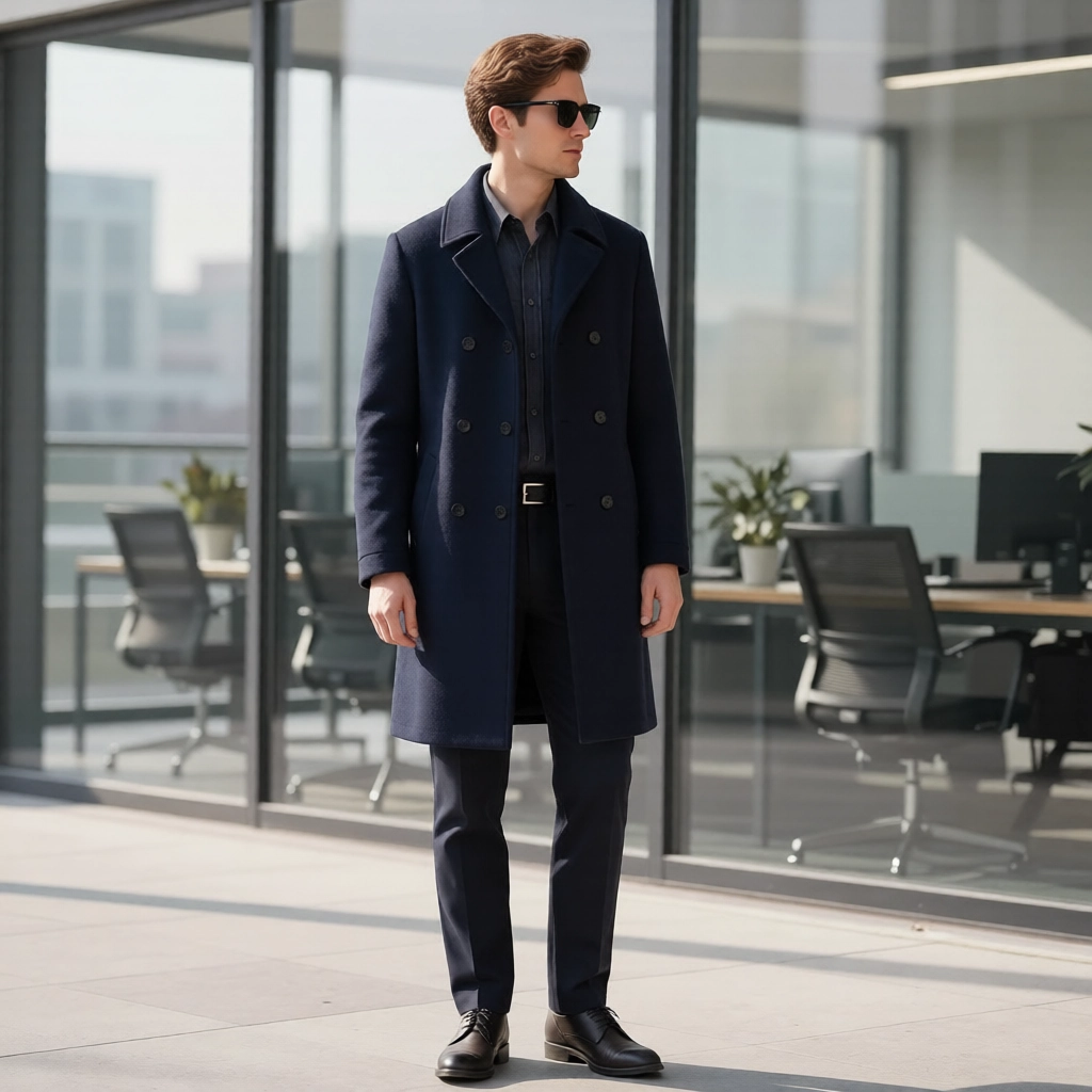 The Mayfair Double-Breasted Overcoat: Classic Taupe Cashmere Blend