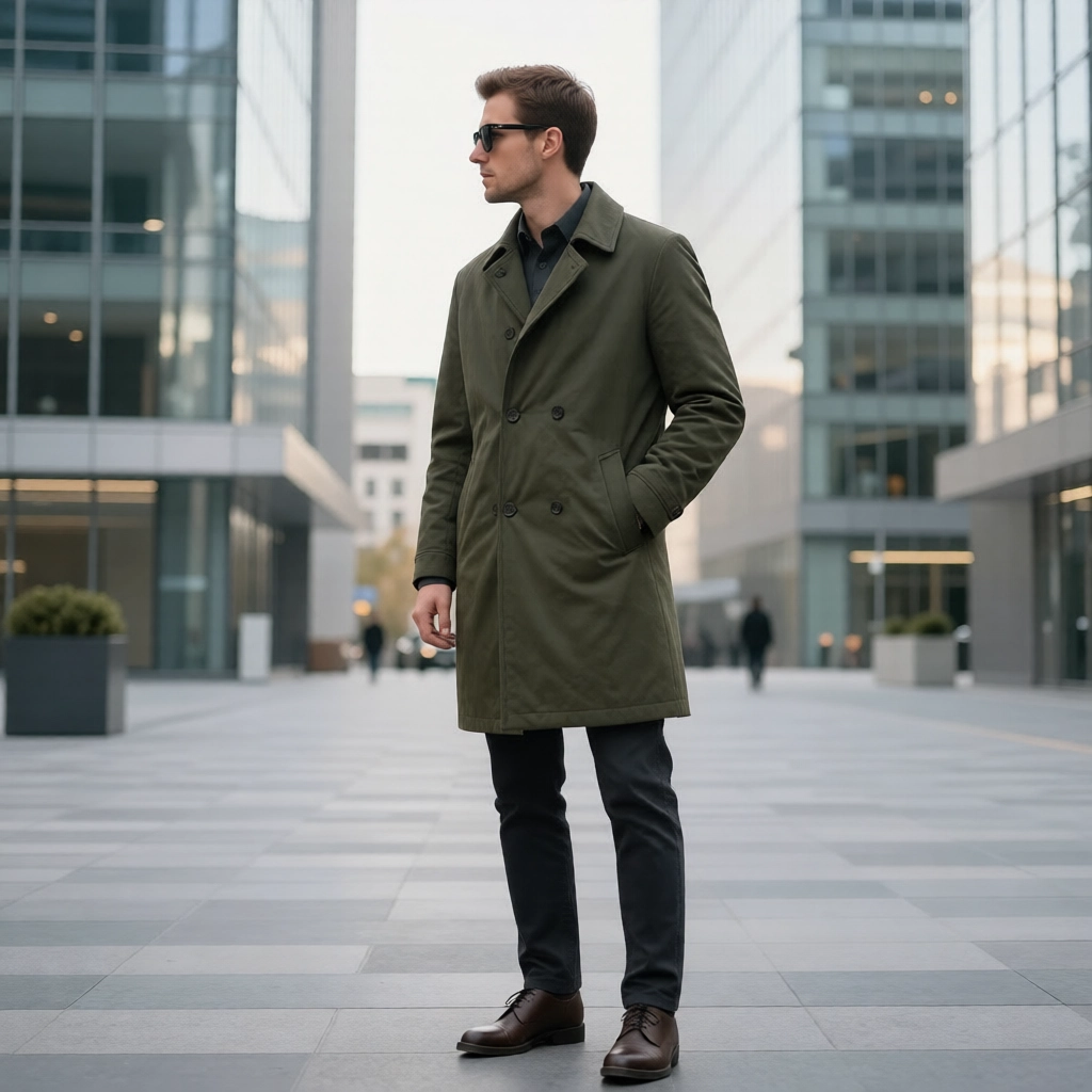 The City Commuter Trench Coat: Lightweight Olive Tech-Blend