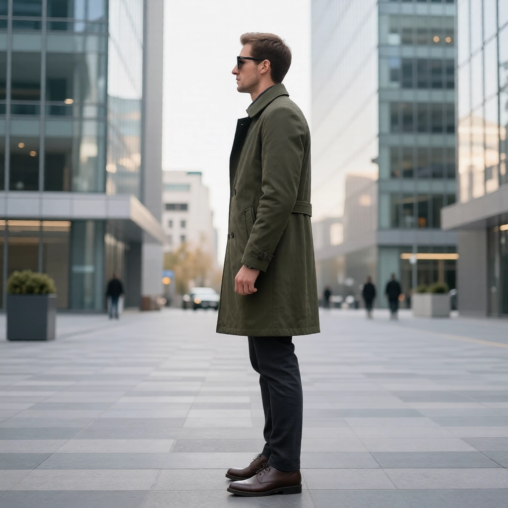 The City Commuter Trench Coat: Lightweight Olive Tech-Blend