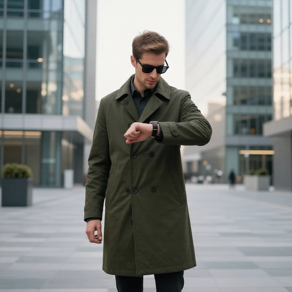 The City Commuter Trench Coat: Lightweight Olive Tech-Blend