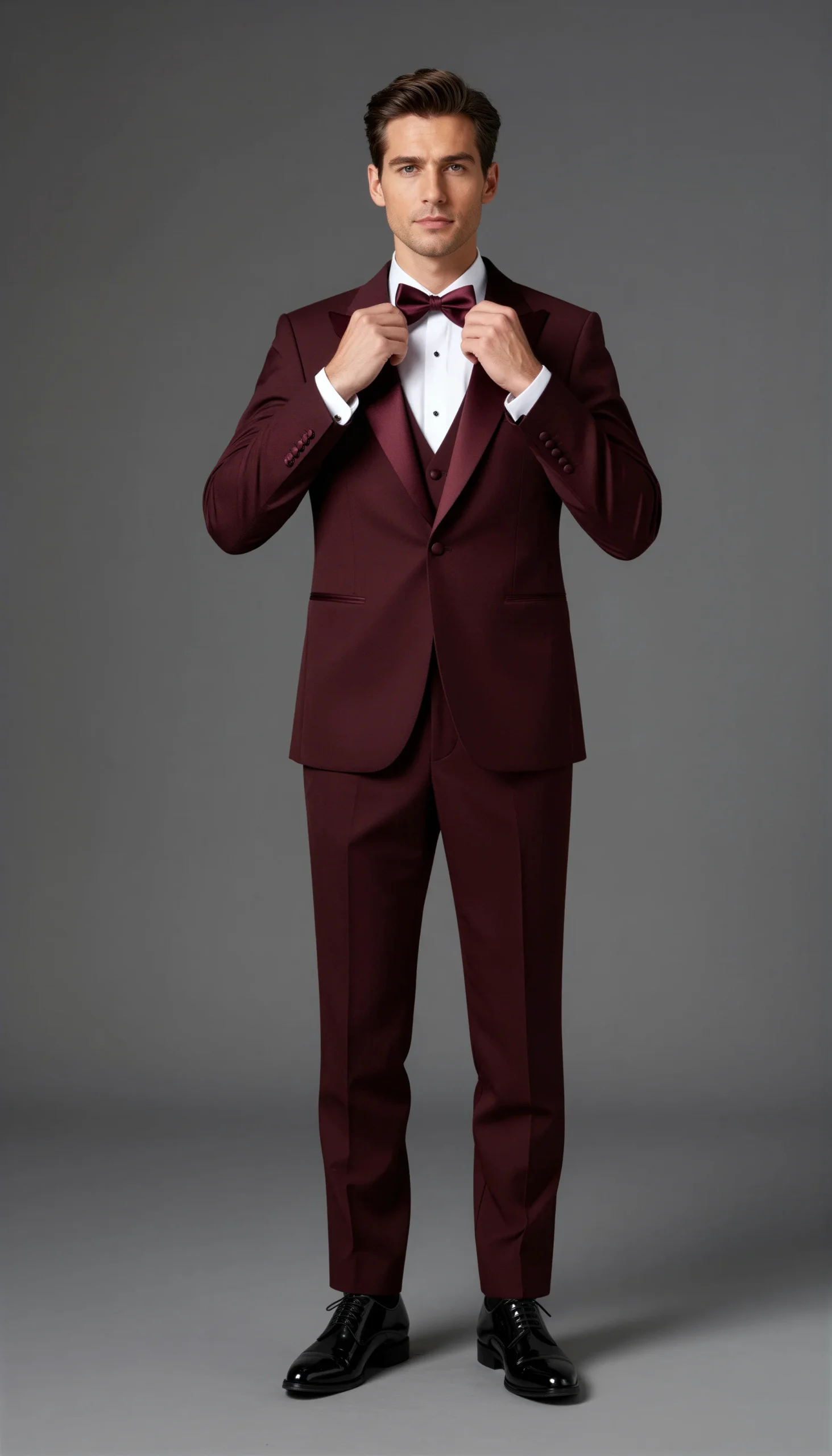Wedding Tuxedos Burgundy Wine Suit