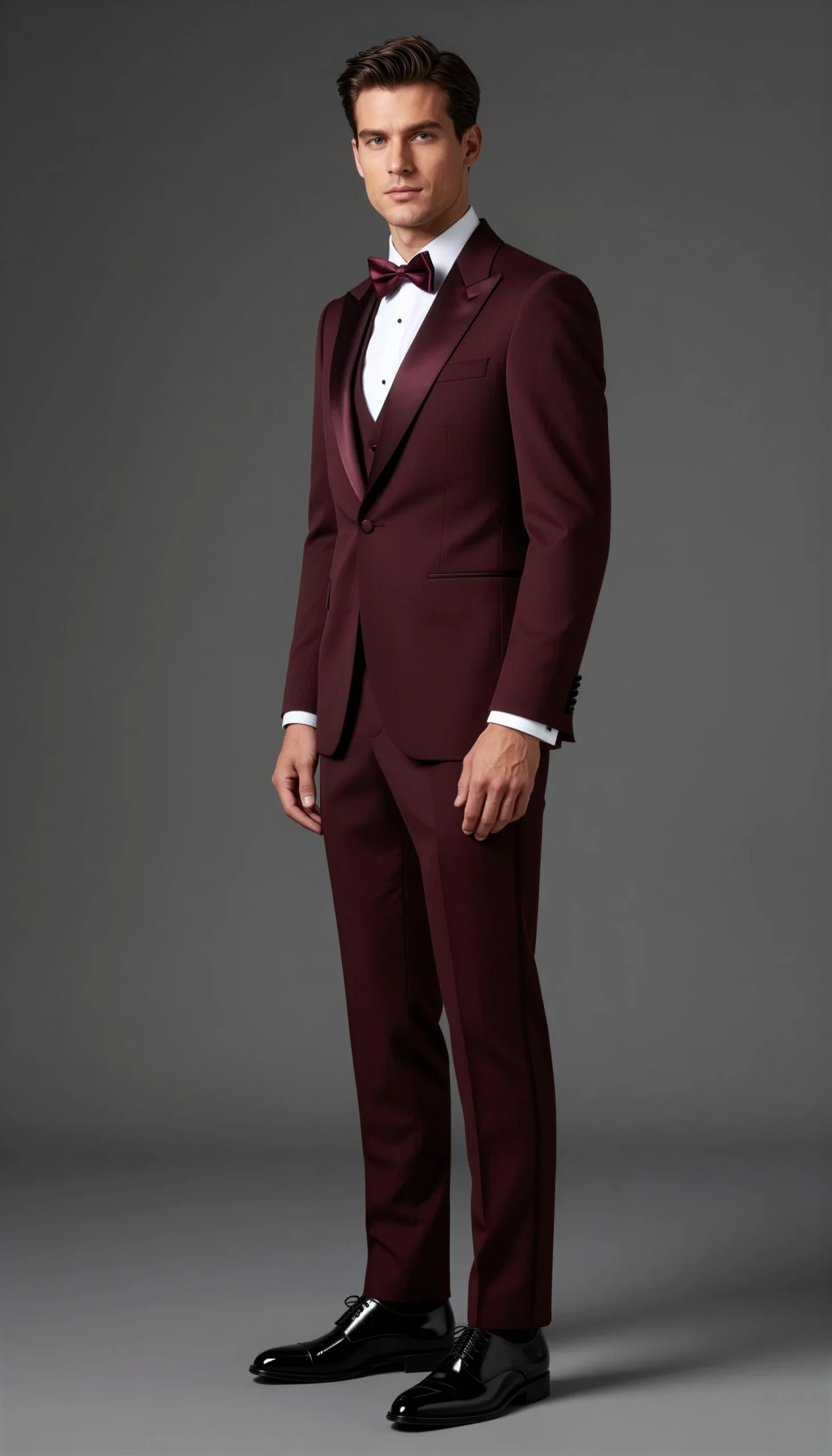 Wedding Tuxedos Burgundy Wine Suit