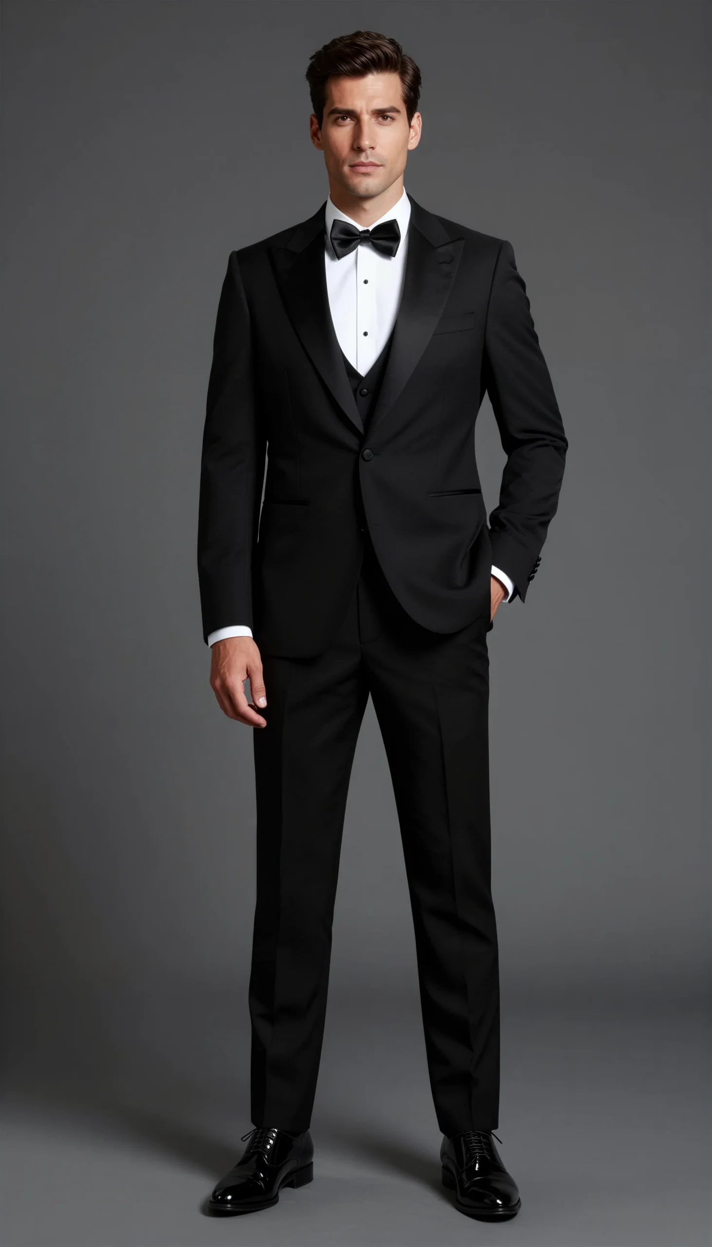 Black Ivory Dinner Jacket with Black Trousers