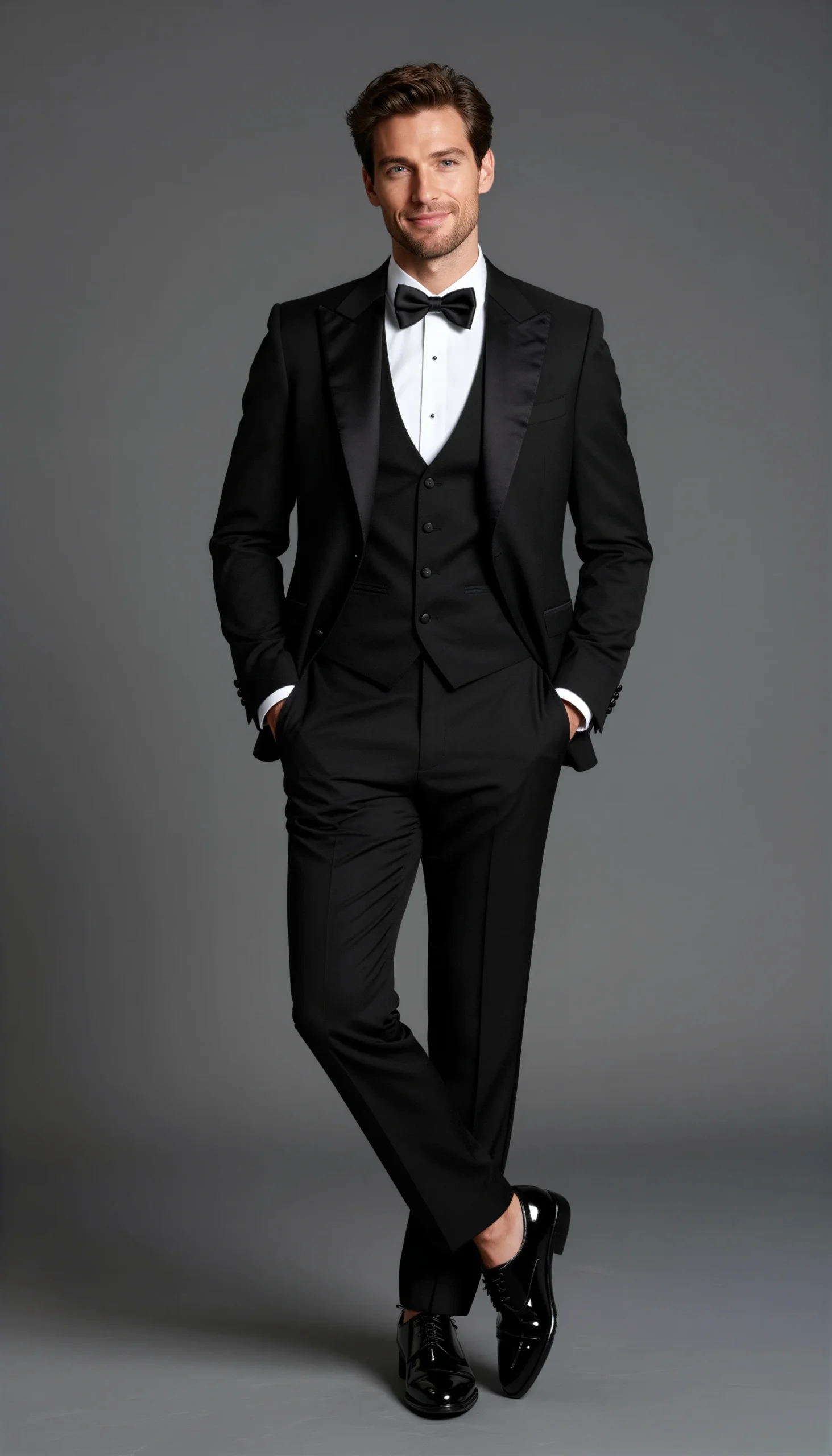 Black Ivory Dinner Jacket with Black Trousers