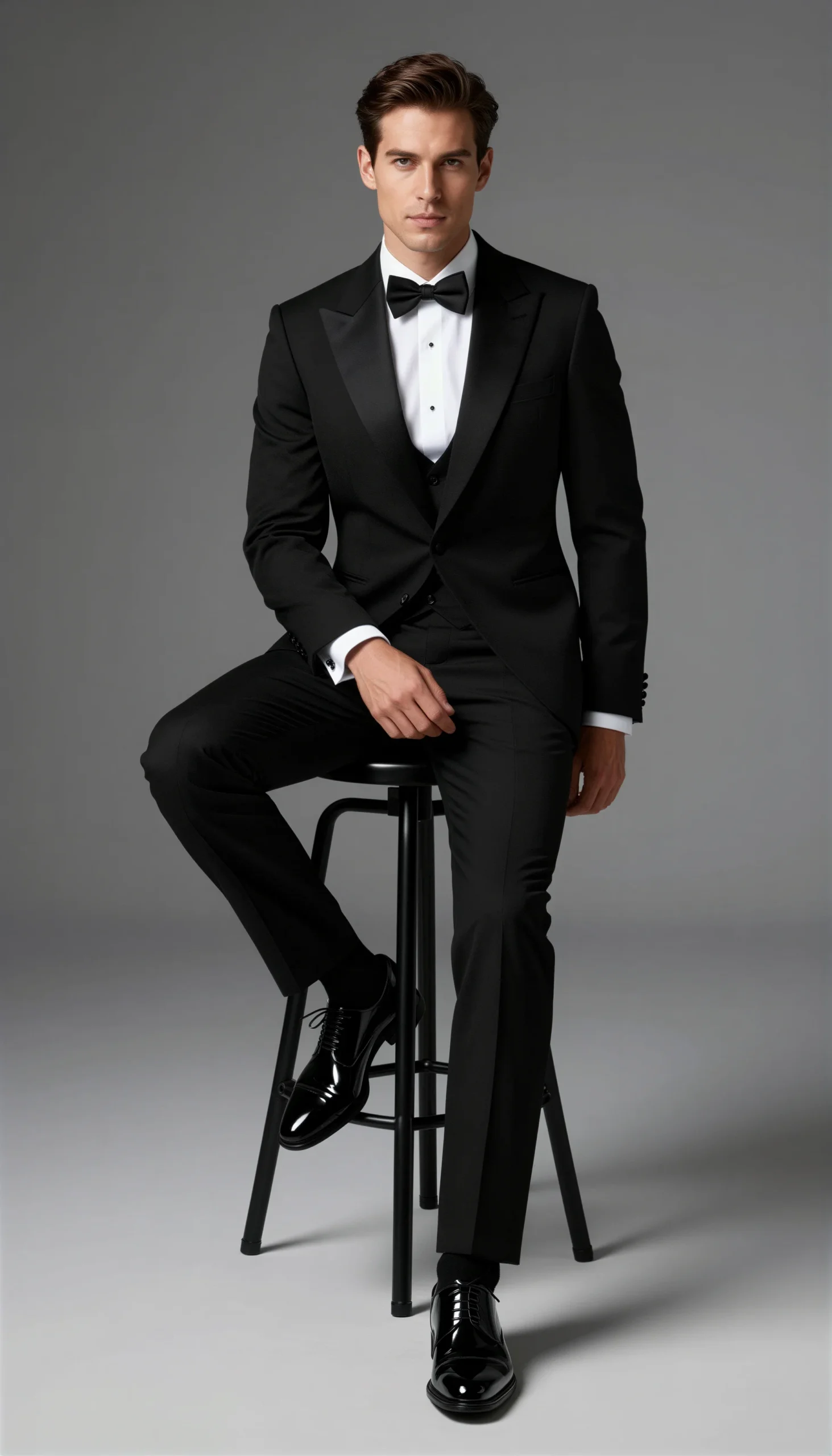 Black Ivory Dinner Jacket with Black Trousers