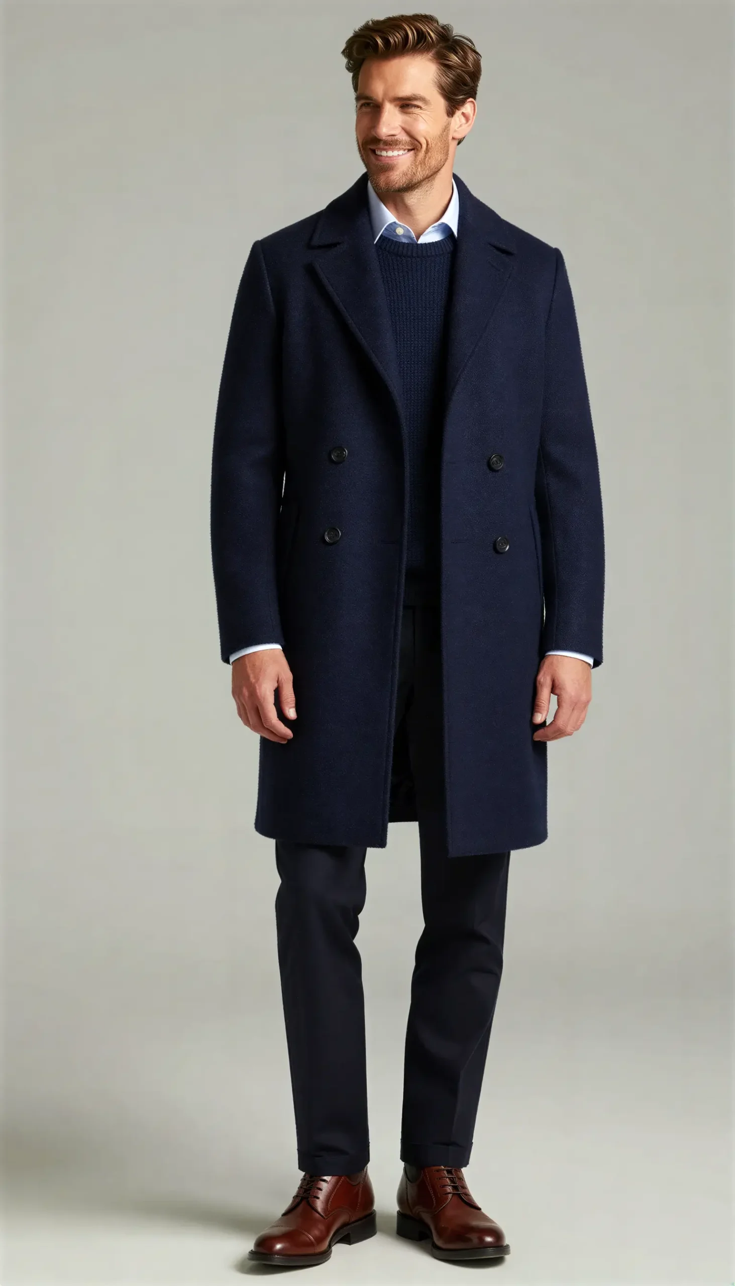 Overcoats Navy blue