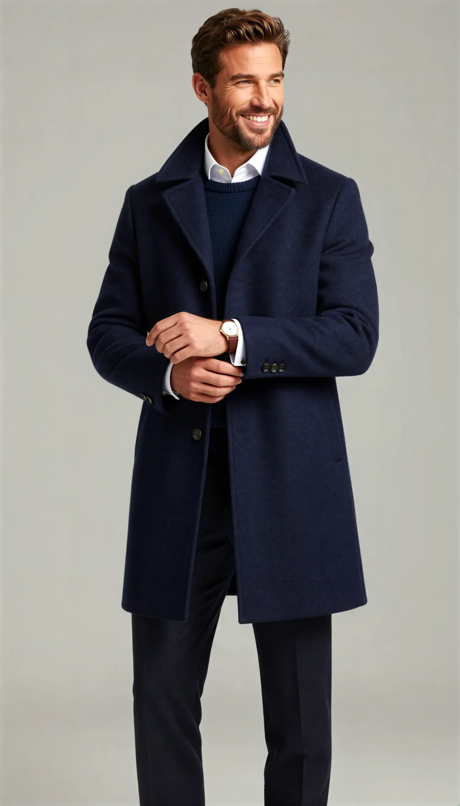 Overcoats Navy blue
