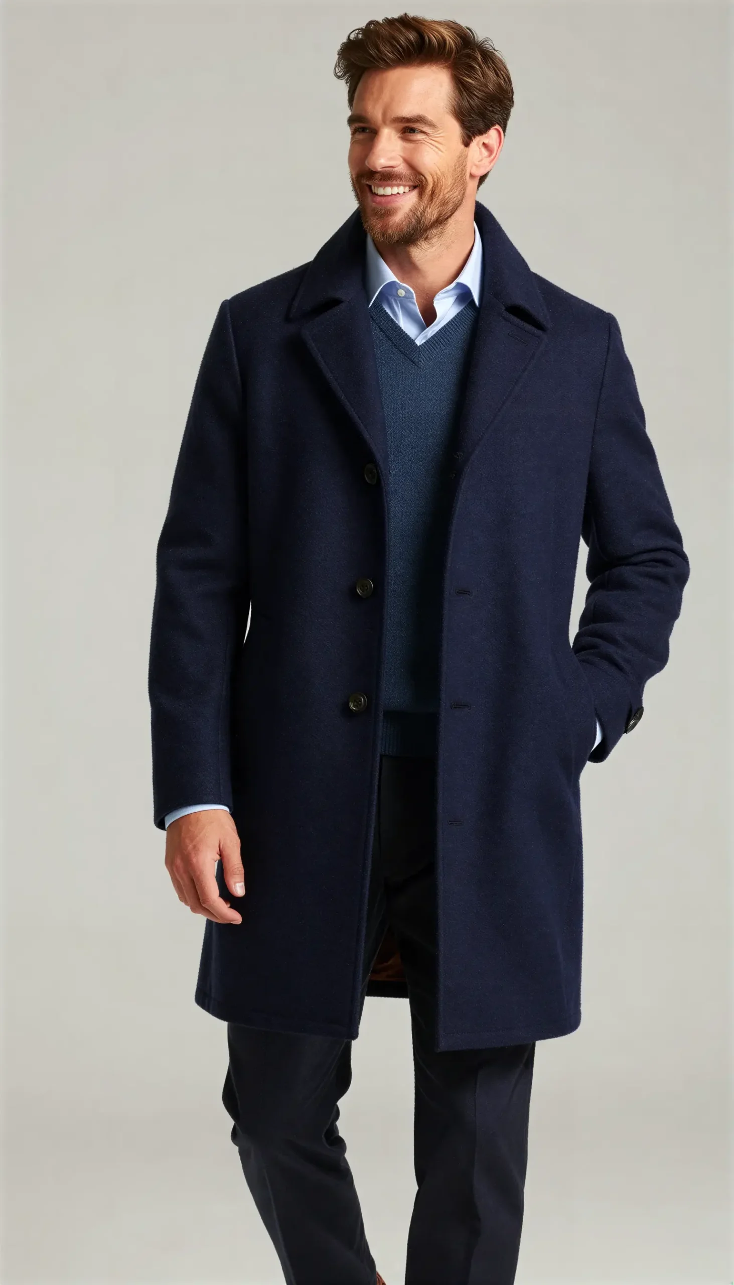 Overcoats Navy blue