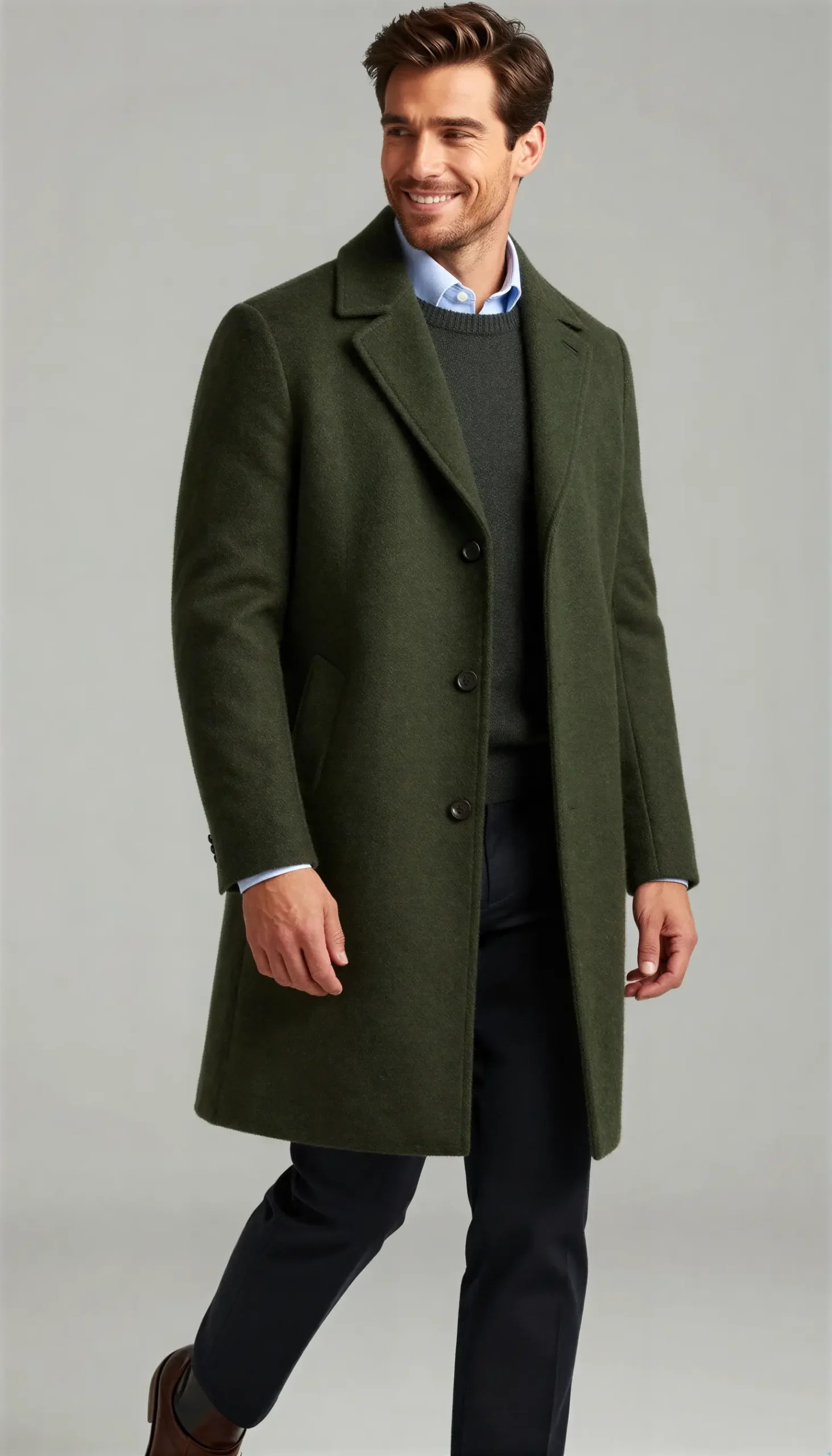 Overcoats Olive dark green
