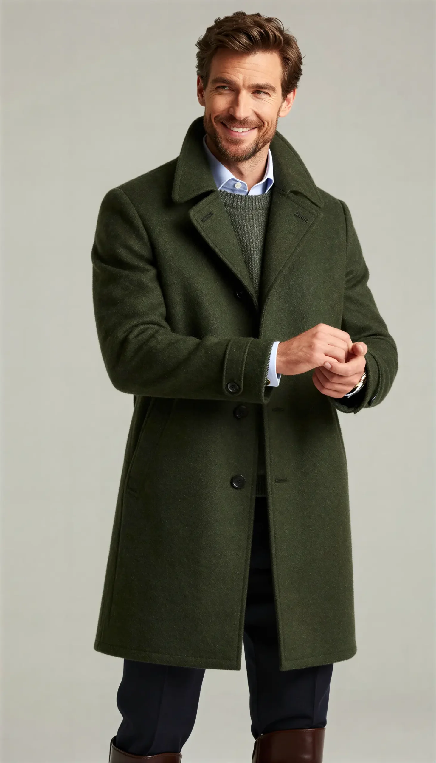 Overcoats Olive dark green