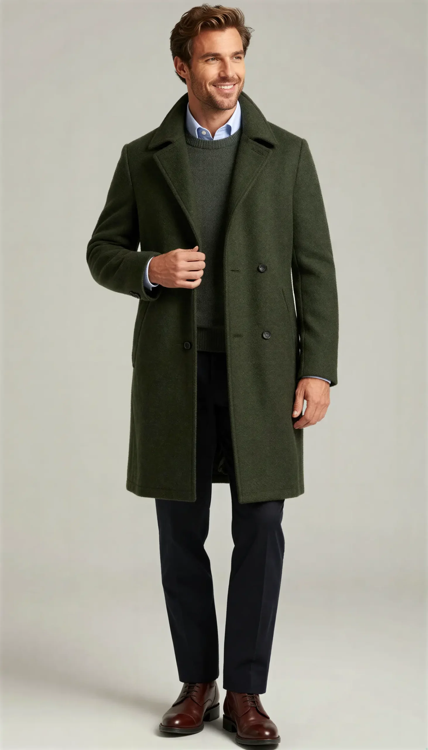 Overcoats Olive dark green