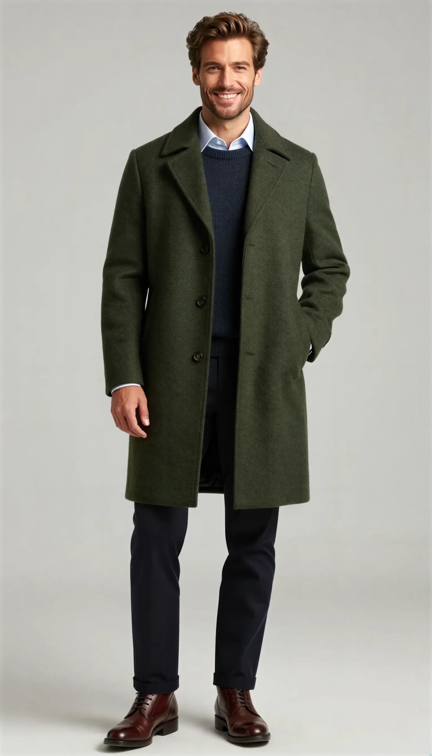 Overcoats Olive dark green