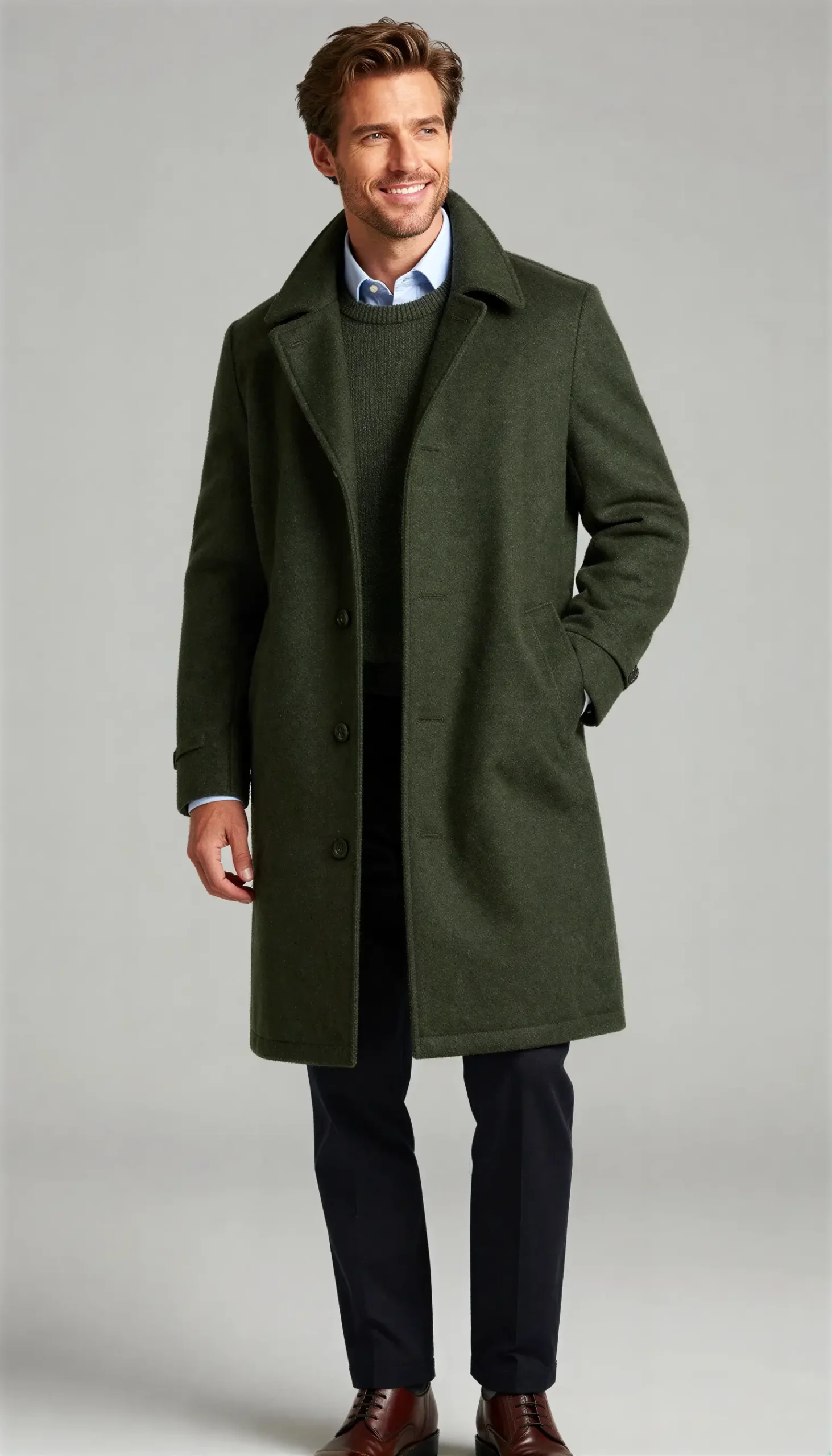 Overcoats Olive dark green