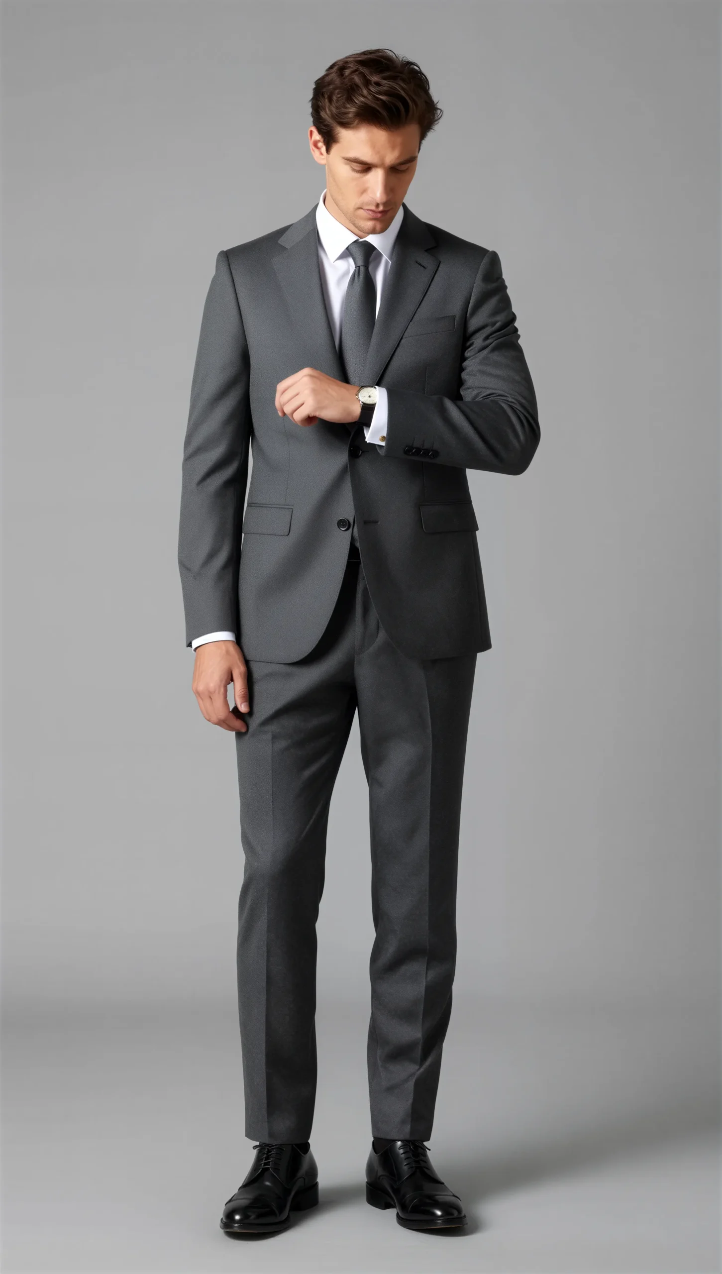 Two piece single breasted notch Charcoal grey