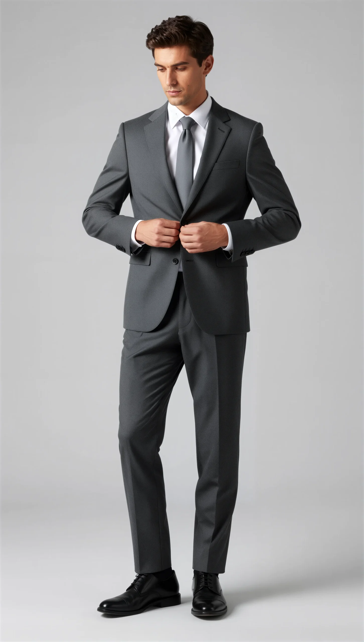 Two piece single breasted notch Charcoal grey