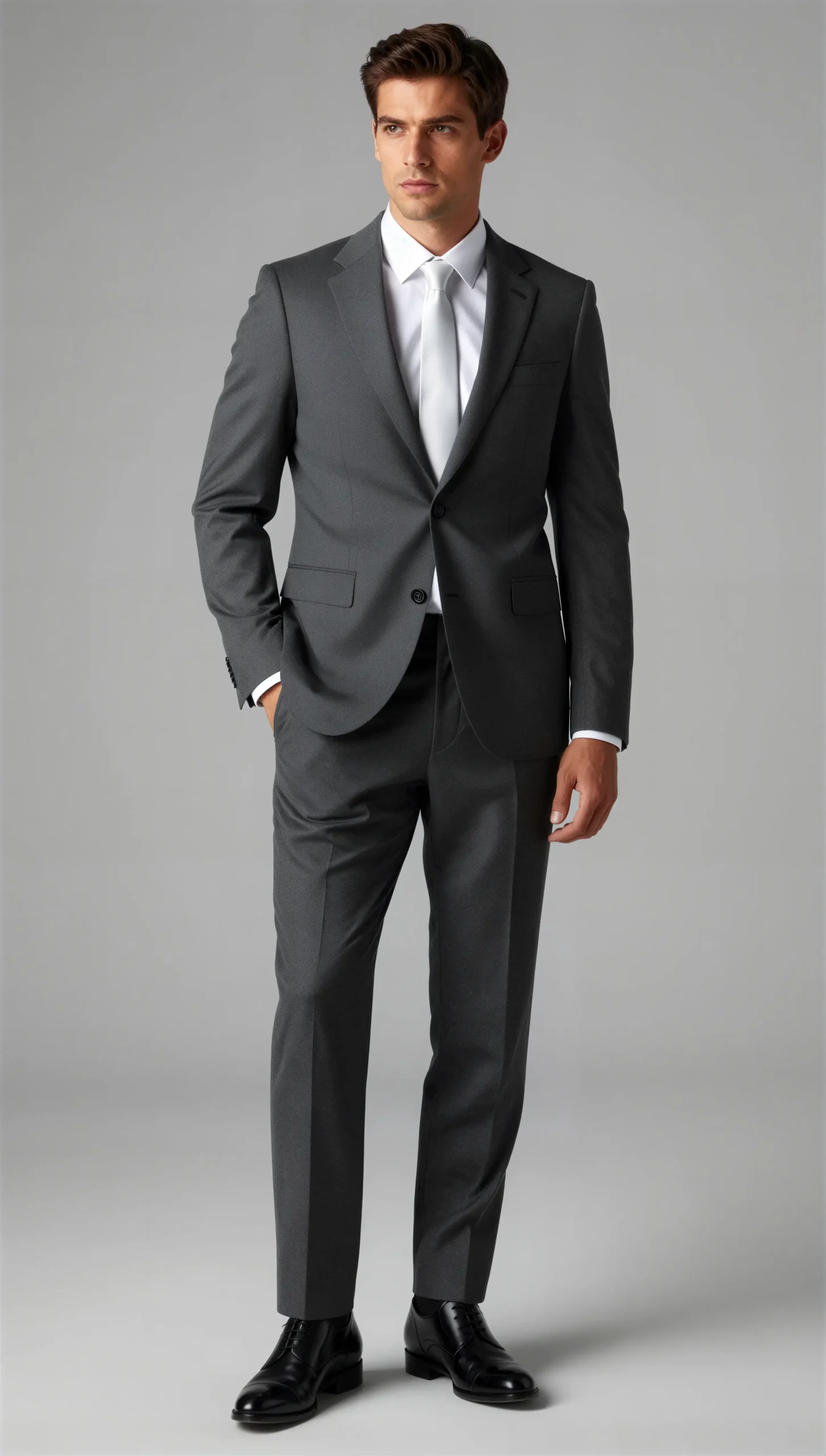 Two piece single breasted notch Charcoal grey