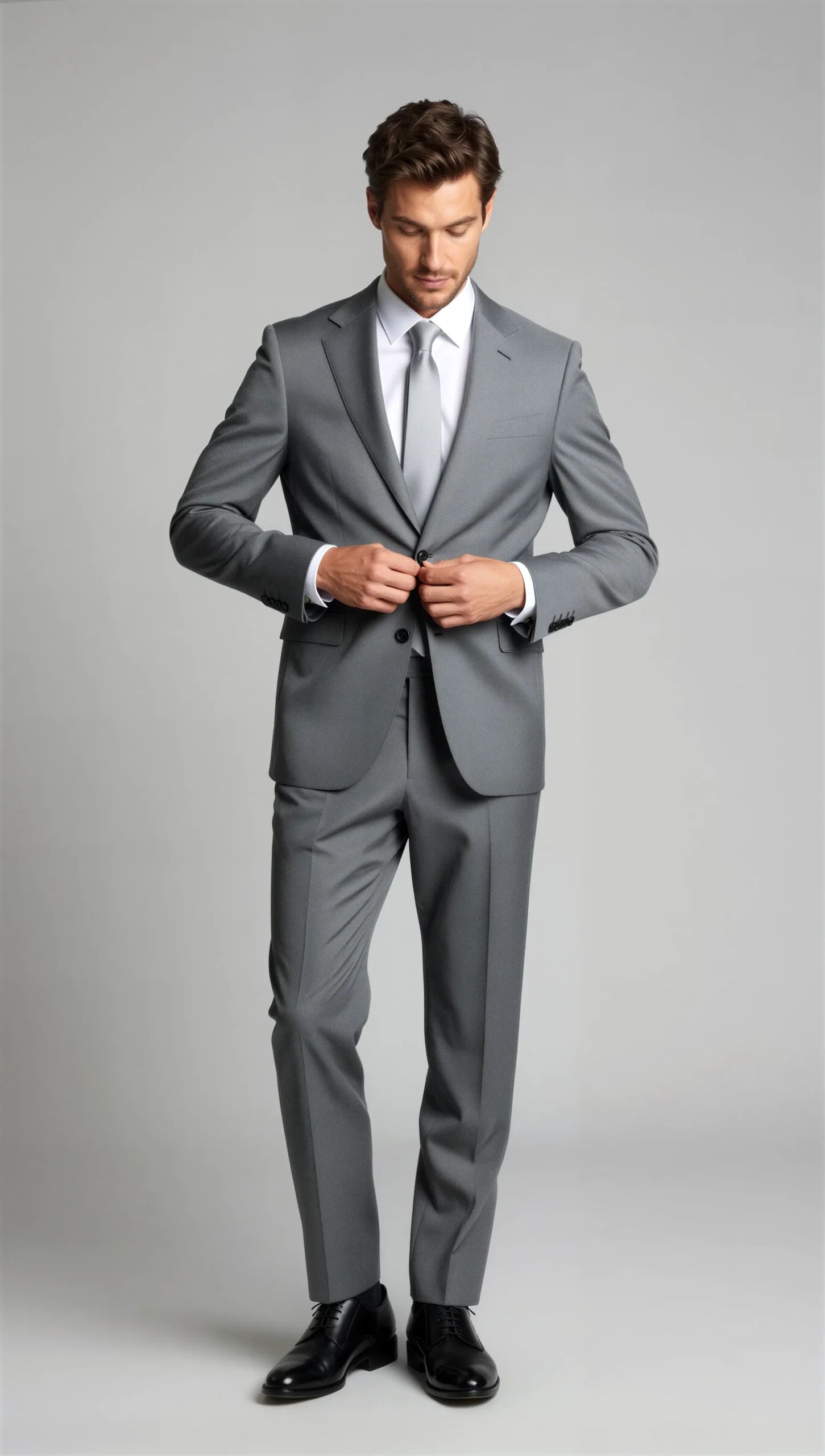 Two piece single breasted notch Medium grey