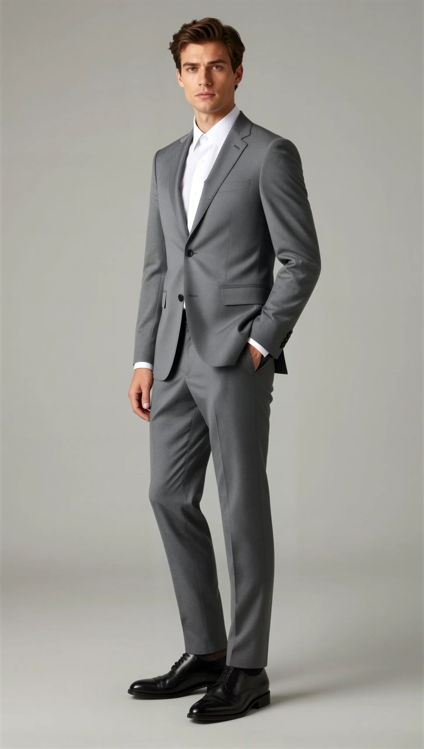 Two piece single breasted notch Medium grey