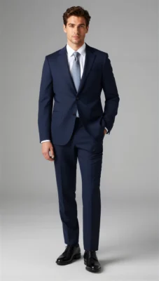 Two piece single breasted notch Navy blue